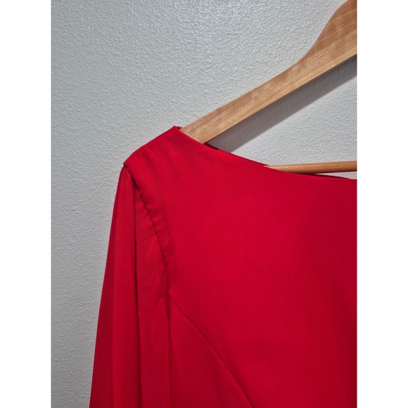 Chiclody Red Maxi Dress Long Bell Sleeve Sequin Cuff Formal Evening Gown New - Picture 2 of 15